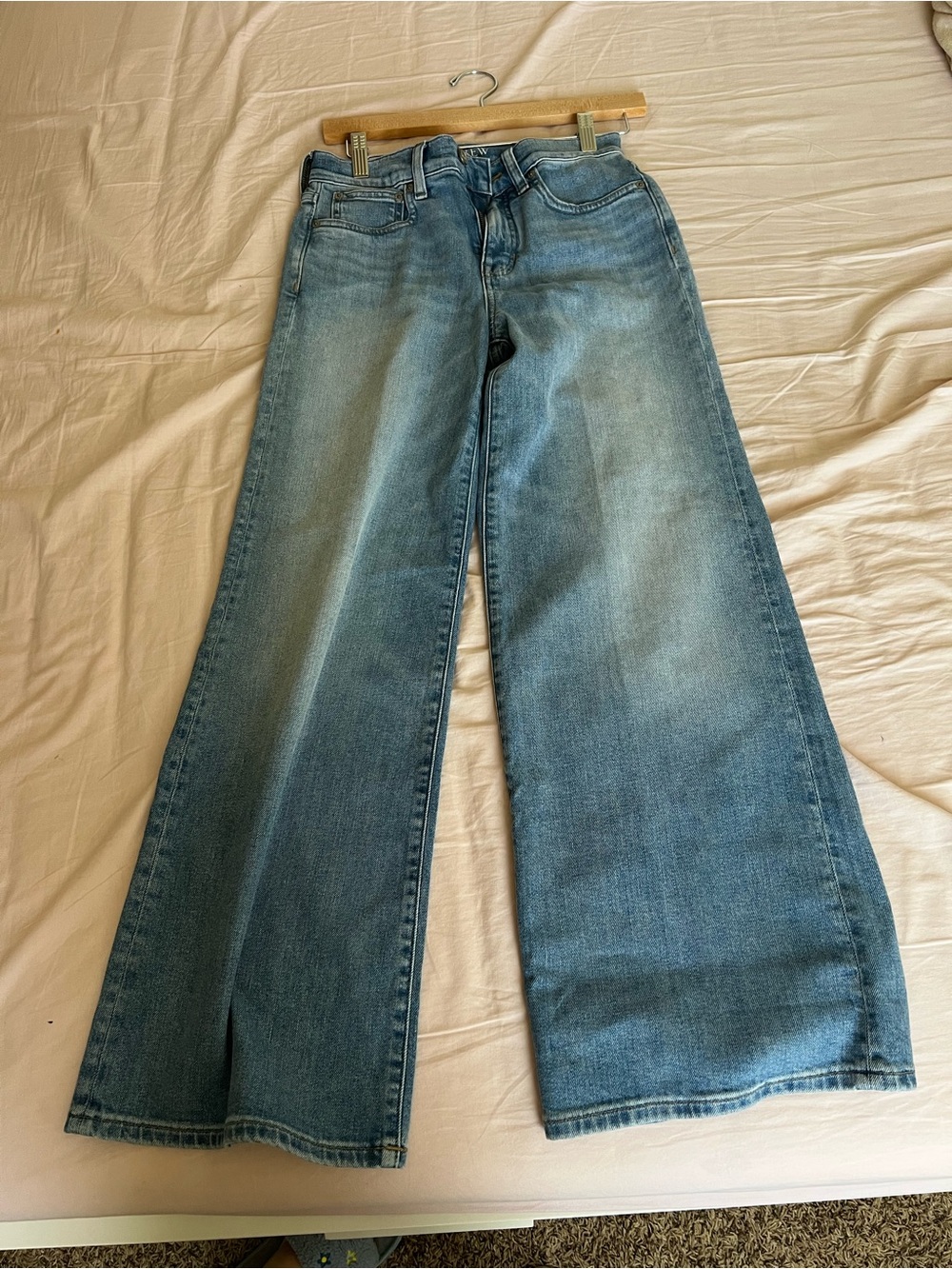 J. Crew Light-Med Wash Wide Leg Jeans